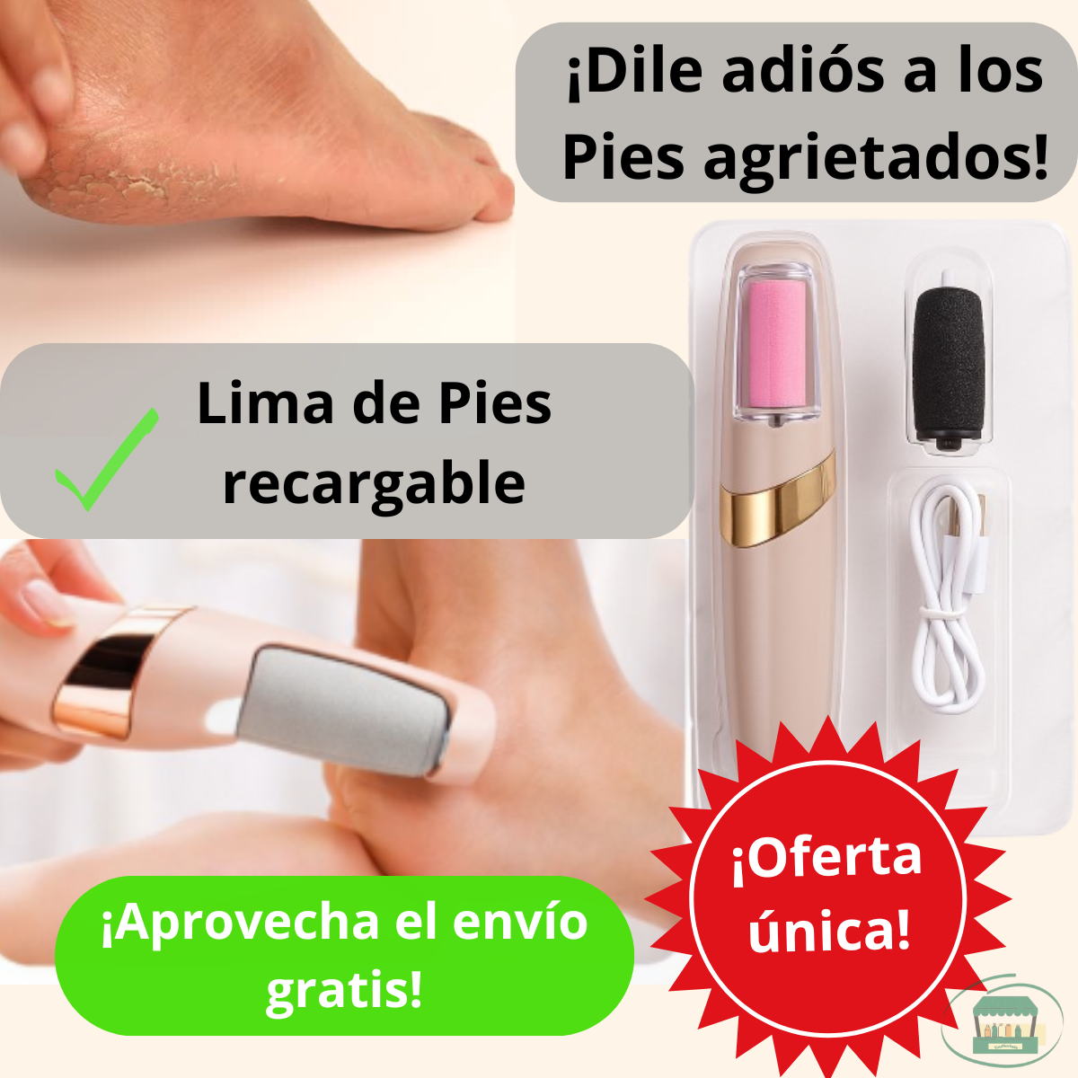 Lima de Pies Recargable