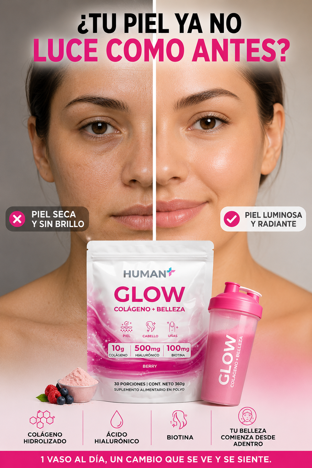 HUMAN GLOW 360GR COLÁGENO